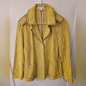 NWOT - Coldwater Creek Cotton Stretch Yellow Blazer - Size 16